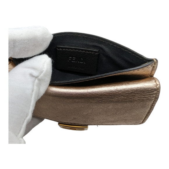 Fendi Authentic Rose Gold Zucca Card Holder Wallet - Picture 5 of 8